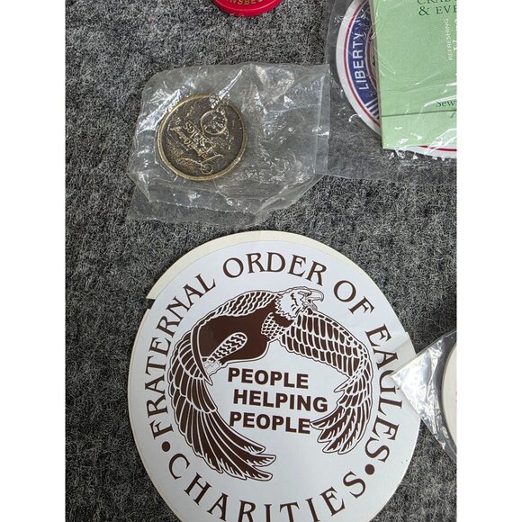 Fraternal Order Of Eagles Collectible Lot Pins Magnets Stickers Keychains - Picture 5 of 10
